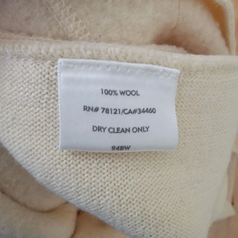 Eileen Fisher Wool Boucle Jacket Blazer – Women’s Size L | Neutral Cream Tan